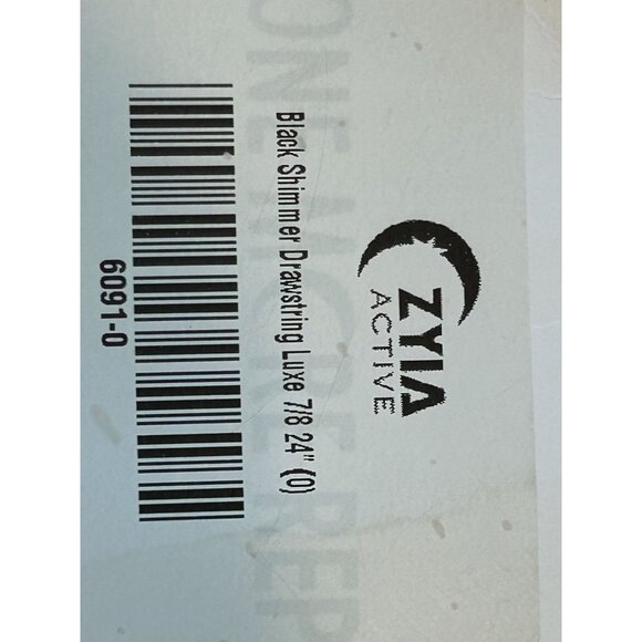 Zyia Blk Shimmer Drawstring Leggings Junior Size 0 - Picture 7 of 7